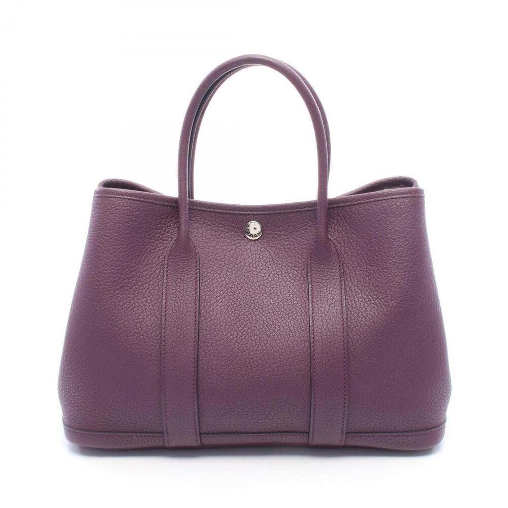 Hermes Garden Party TPM Tote Bag Handbag Leather Negonda Women's Purple